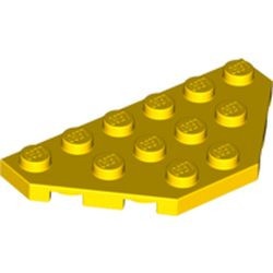 2419-3G Platte plaat 3x6 twee afgekapte hoeken geel gebruikt *1G006