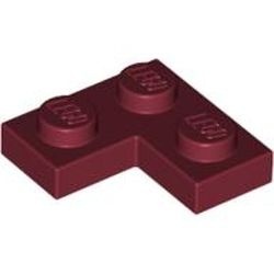 2420-59 Platte plaat 2x2 hoek rood, donker NIEUW *1B227