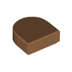 24246-150 Tegel 1x2 halve circel (Stadium) caramel, midden NIEUW *5A077
