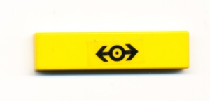 2431pb173-3G Tegel 1x4 treinlogo (Sticker) geel gebruikt *5t04-04