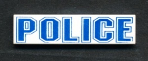 2431px14-1G Tegel 1x4 POLICE wit gebruikt *5t04-03