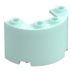 24593-152 Cylinder, half 2x4x2 met uitsnede 1x2 aqua, licht NIEUW *
