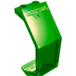 2466-20G Paneel 3x2x6- 4x gebogen transparant groen gebruikt *1F012