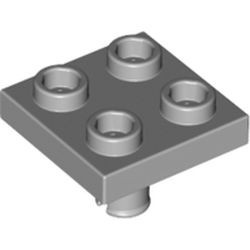 2476-86G Platte plaat 2x2 met pin aan onderzijde grijs, licht (blauwachtig) gebruikt *1L326