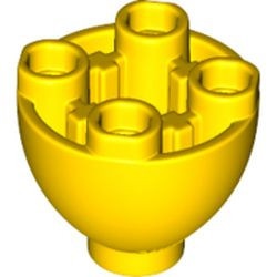 24947-3 Steen, 2x2x1 dome BODEM MET NOPPEN geel NIEUW *5C067