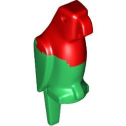 2546p02-6 Vogel- Papegaai rood met groene veren groen NIEUW *0D000