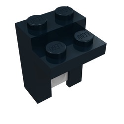 2605c01-11G Steen 1x2x2 1.3 met veertje (Shock Absorber) zwart gebruikt * - Img 2