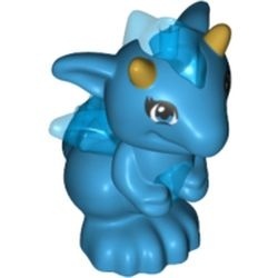 26090pb05-153 Drakenbaby nieuwe type doorzichtig donkerblauwe buik (Rayne) blauw, donkerazuur NIEUW *0D000