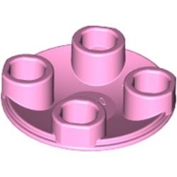 2654-104 Platte plaat 2x2 rond afgeronde bodem roze, helder NIEUW *B148