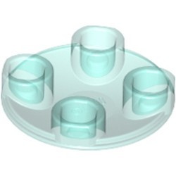 2654-15 Platte plaat 2x2 rond afgeronde bodem transparant lichtblauw NIEUW *1B148