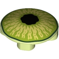 2654pb011-158 Platte plaat 2x2 rond afgeronde bodem met oog geelgroen NIEUW *0L0000