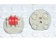 2655c01-9G Platte plaat 2x2 rond met wielhouders MET wiel lichtgrijs (klassiek) gebruikt *0L000 - Img 2