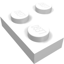 26601-1 Wig plaat 2x2 afgekapt hoekje wit NIEUW *1B353