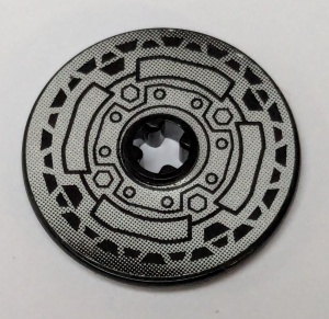 2723pb039-11G Technic Disk 3x3 met asgat stipjes, Set 8371 (Sticker) zwart gebruikt *5S074