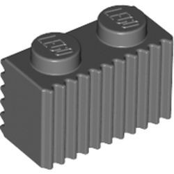 2877-85G Steen met grill horizontaal/andere kant verticaal grijs, donker (blauwachtig) gebruikt *1R010