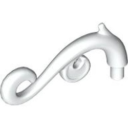 28870-1 Plantensteel/sierstuk gebogen met blaadje wit NIEUW *0L0000