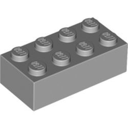 3001-86G Steen 2x4 grijs, licht (blauwachtig) gebruikt *1A061