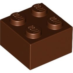 3003-88G Steen 2x2 bruin, roodachtig gebruikt *1A053