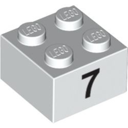 3003pb041-1 Steen 2x2 opdruk 7 wit NIEUW *5K0000