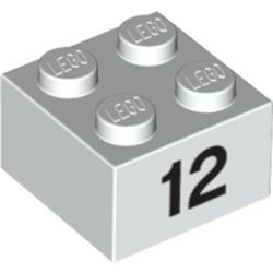 3003pb046-1 Steen 2x2 opdruk 12 wit NIEUW *5K0000