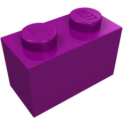 3004-24G Steen 1x2 paars gebruikt *1A010