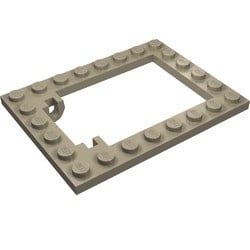 30041-69 Platte plaat 6x8 met trapgat voor luik korte scharnier crème,donker NIEUW *3R0000