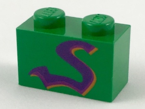 3004px5-6 Steen 1x2 paarse slang groen NIEUW *0K000