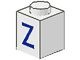 3005-Z-1G Steen 1x1 met letter Z wit gebruikt *5V01-08