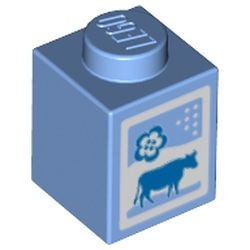 3005pb016-42G Steen 1x1 Melkpak blauw, midden gebruikt *5V01-10