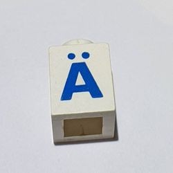 3005ptAdiaerb-1G Steen 1x1 met letter Ä dik wit gebruikt *5V01-15