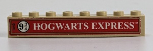 3008pb042-2G Steen 1x8 Hogwarts Express (Sticker) crème gebruikt *5V08-10