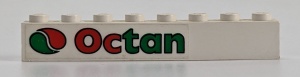 3008pb119-1G Steen 1x8 OCTAN logo en tekst (Sticker) wit gebruikt *5V08-04
