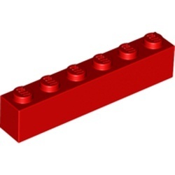 3009-5 Steen 1x6 rood NIEUW *5K0000