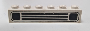 3009p01-1G Steen 1x6 zwarte grille wit gebruikt *5V06-01