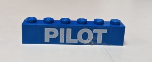 3009pb061-7G Steen 1x6 PILOT (Sticker) blauw gebruikt *5V06-10