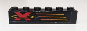 3009pb072L-11G Steen 1x6 X-Treme Team Logo LINKS (Sticker) zwart gebruikt *5V06-11