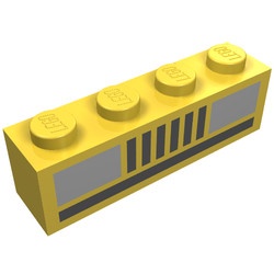 3010p08-3G Steen 1x4 koplampen geel gebruikt *5V04-05