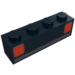 3010p09-11G Steen 1x4 met achterlichten zwart gebruikt *5V04-17