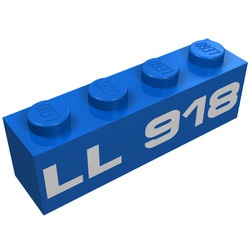 3010p918-7G Steen 1x4 met LL 918 blauw gebruikt *5V04-14