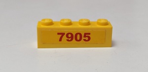 3010pb108-3G Steen 1x4 rode '7905' (Sticker) geel gebruikt *5V04-07