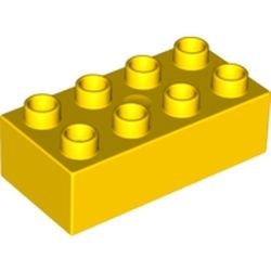 3011-3G DUPLO steen 2x4 (LET OP: DUPLO IS VRIJWEL ALTIJD PAKKETPOST) geel gebruikt *