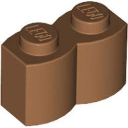 30136-150 Steen 1x2 gewelfd (pallisaden) caramel, midden NIEUW *1B042