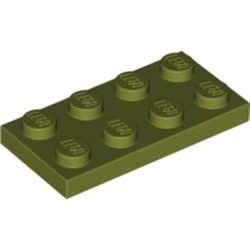 3020-155 Platte plaat 2x4 groen, olijf NIEUW *1B205