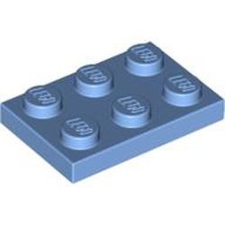 3021-42 Platte plaat 2x3 blauw, midden NIEUW *1B201