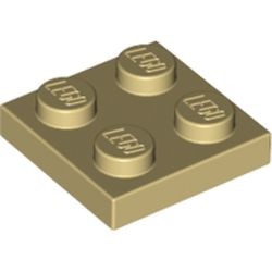 3022-2G Platte plaat 2x2 crème gebruikt *1B362