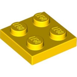 3022-3G Platte plaat 2x2 geel gebruikt *1B362