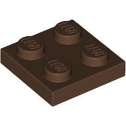 3022-8G Platte plaat 2x2 bruin (klassiek) gebruikt *1B362