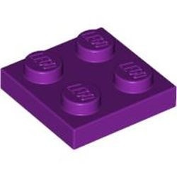 3022-93 Platte plaat 2x2 paars, licht NIEUW *1B199
