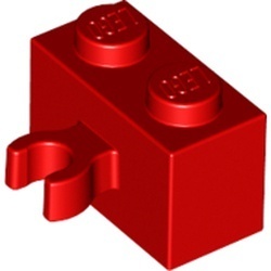 30237-5 Steen aangepast 1x2 met clip rood NIEUW *1B039