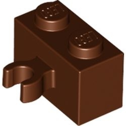 30237-88 Steen aangepast 1x2 met clip bruin, roodachtig NIEUW *1B039
